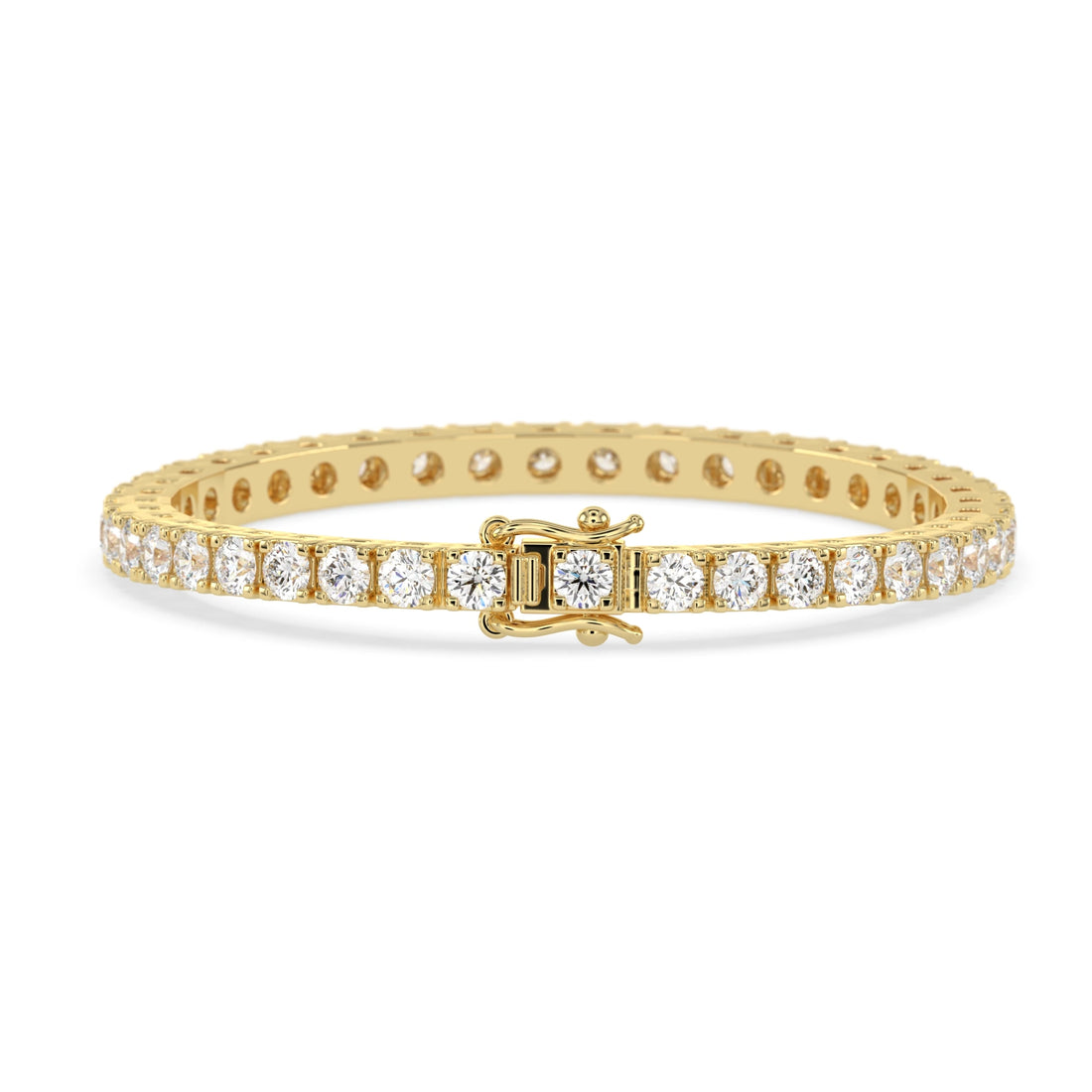 10 CTW Round Cut Lab Grown Diamond Tennis Bracelet - View 3