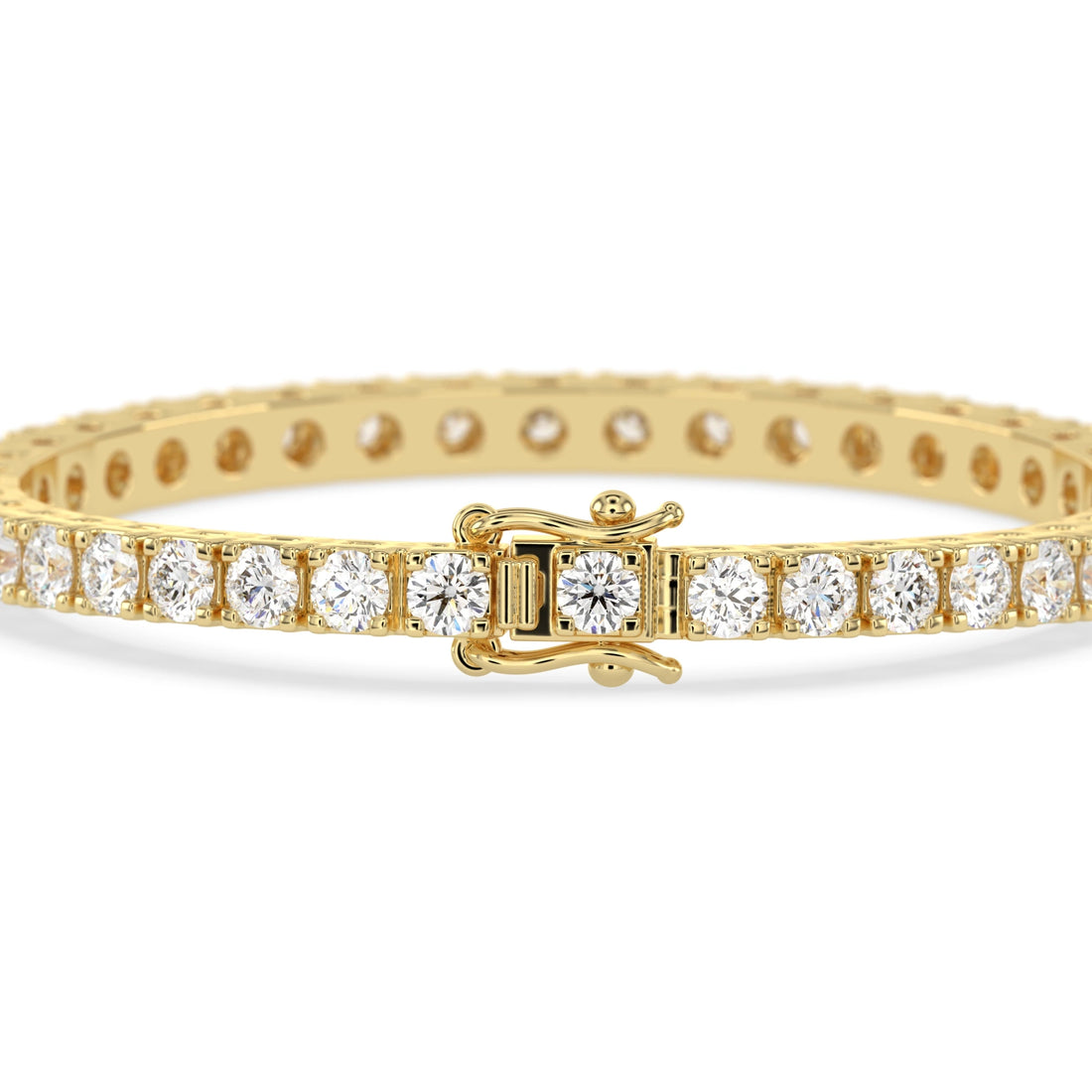 10 CTW Round Cut Lab Grown Diamond Tennis Bracelet - View 4