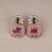 Luxury Multi Color Oval Cut CZ Statement Necklace Set