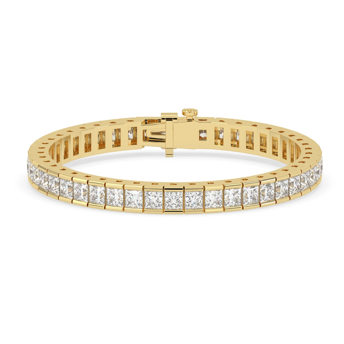 17.63 CTW Princess Cut Lab Grown Diamond Tennis Bracelet
