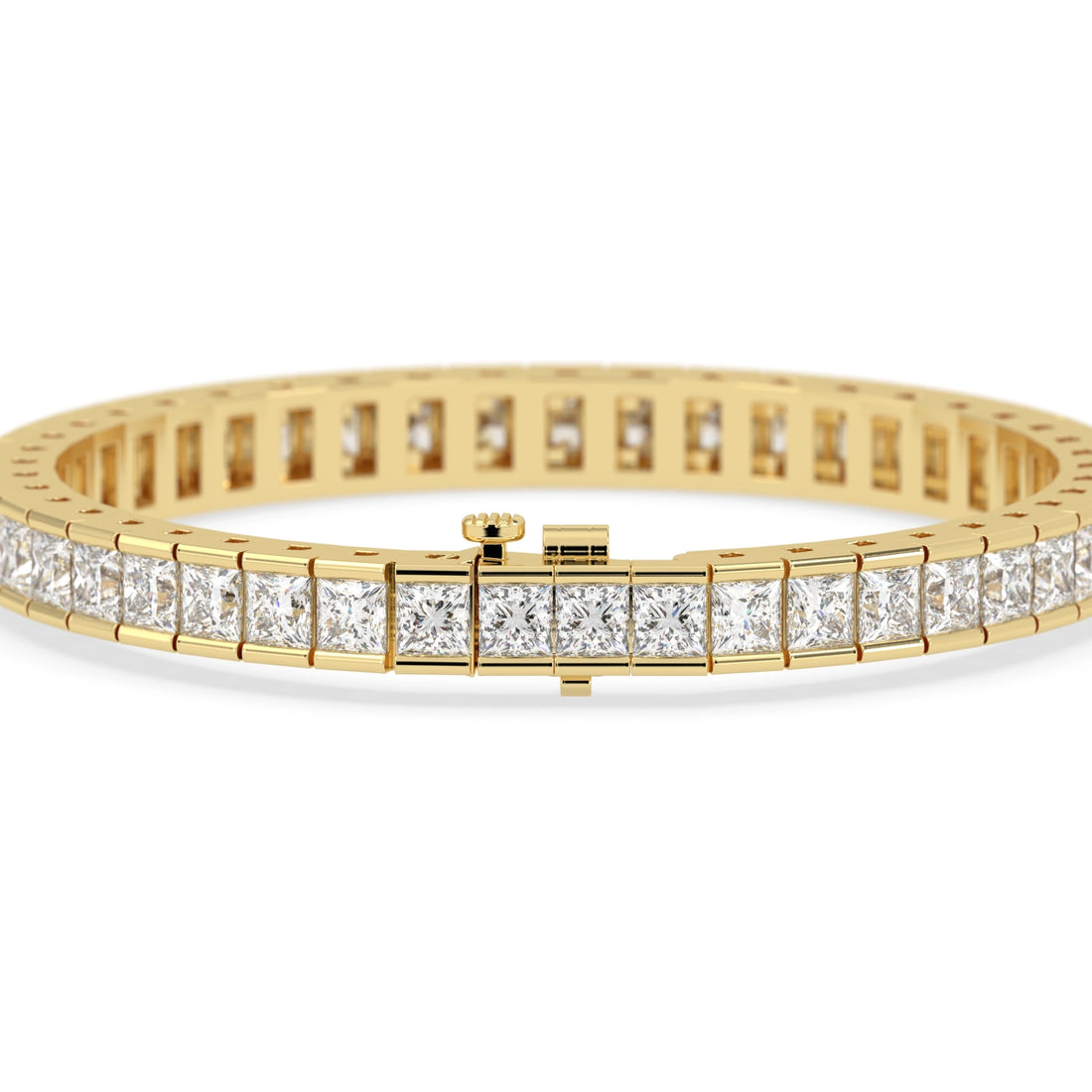 17.63 CTW Princess Cut Lab Grown Diamond Tennis Bracelet - View 4