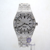Studded Moissanite Iced Out Automatic Movement Stainless Steel Watch
