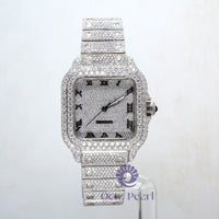 Hip Hop Iced Out Round Moissanite Women's Watch For Gift