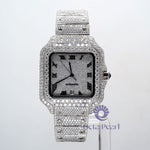 Full Bust Down Round Moissanite Automatic Mechanical Wrist Watch