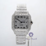 Sparkling Moissanite Arabic Number Square Dial Stainless Steel Iced Out Watch