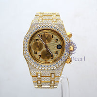 Round Moissanite Hip Hop Luxury Ice Out Chronograph Watch For Men