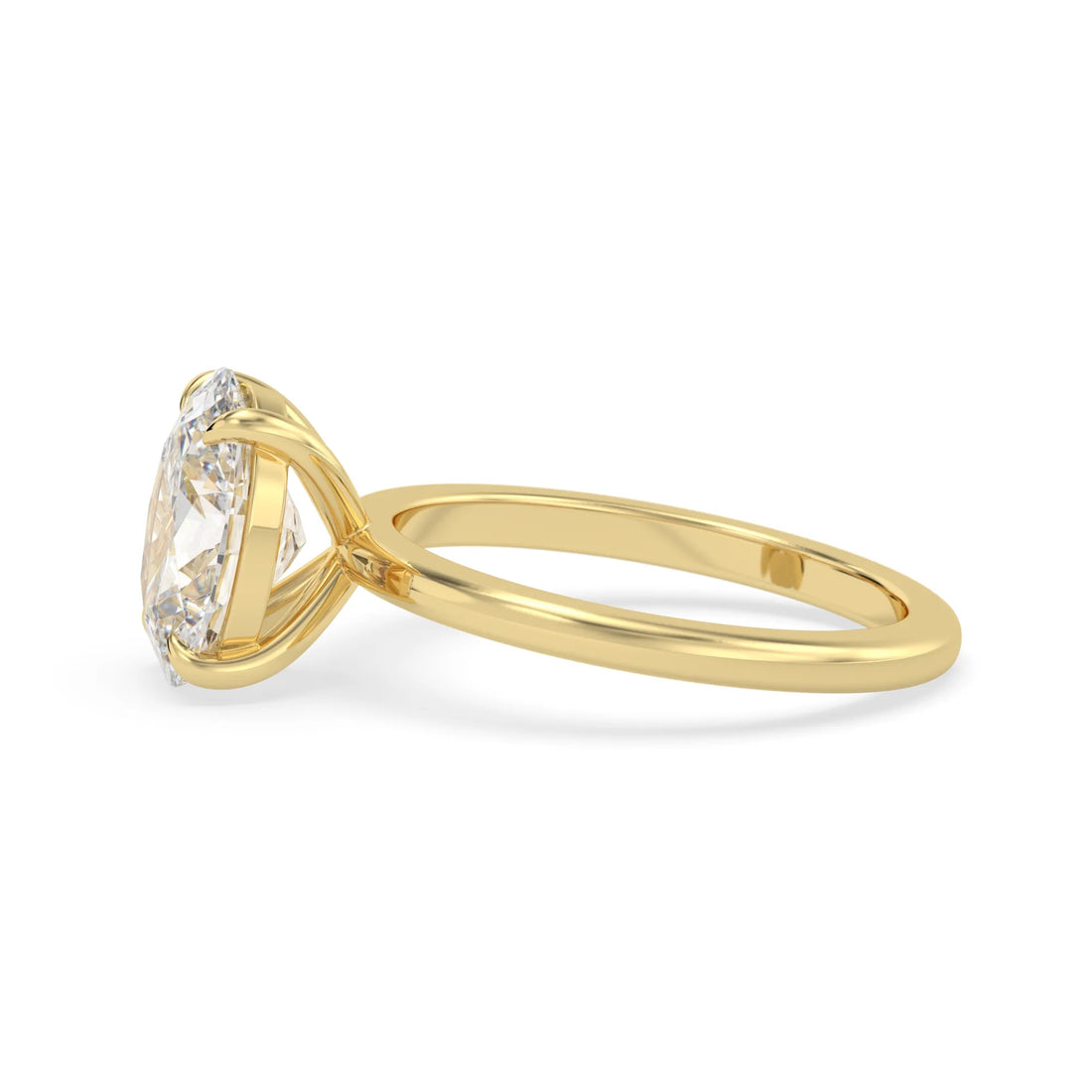 OctaPearl 2 ct Oval Cut Lab Grown Diamond Solitaire Engagement Ring - Yellow Gold