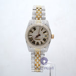 Fully Iced Out Hip Hop Round Moissanite Ladies Wrist Watch