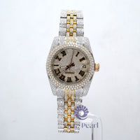 Fully Iced Out Hip Hop Round Moissanite Wrist Watch