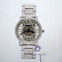 Moissanite Skeleton Self Winding Luxurious Automatic Mechanical Wrist Watch