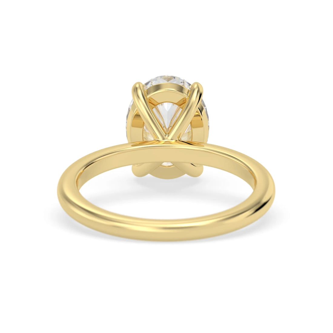 OctaPearl 2 ct Oval Cut Lab Grown Diamond Solitaire Engagement Ring - Yellow Gold