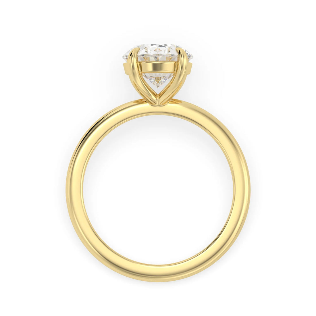OctaPearl 2 ct Oval Cut Lab Grown Diamond Solitaire Engagement Ring - Yellow Gold