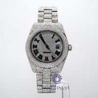 Round Moissanite Hip Hop Iced Out Day-Date Watches For Men