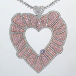 Elegant Pink CZ Stone Heart-Shaped Pendant - Perfect Valentine's Day Gift