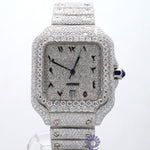 Iced Out Moissanite Square Bezel Arabic Numerals Hip Hop Watch For Rappers