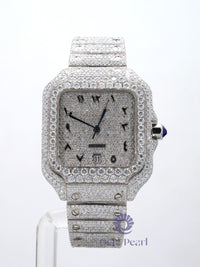 Iced Out Moissanite Watch- Arabic Numerals