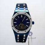 Round Moissanite Self Winding Automatic Movement Skeleton Watch