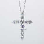 Round Moissanite Christian Cross Religious Pendant