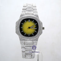 VVS Round Moissanite Stick Index Dial Automatic Stainless Steel Watch