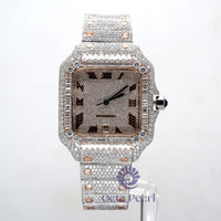 Hip Hop Round Moissanite Iced Out Stainless Steel Watch For Rappers