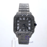 Iced Out Hip Hop Men's Watch - Black Moissanite