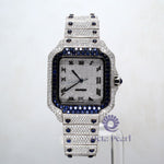 Round Moissanite Iced Out Automatic Rectangle Dial Men's Watch