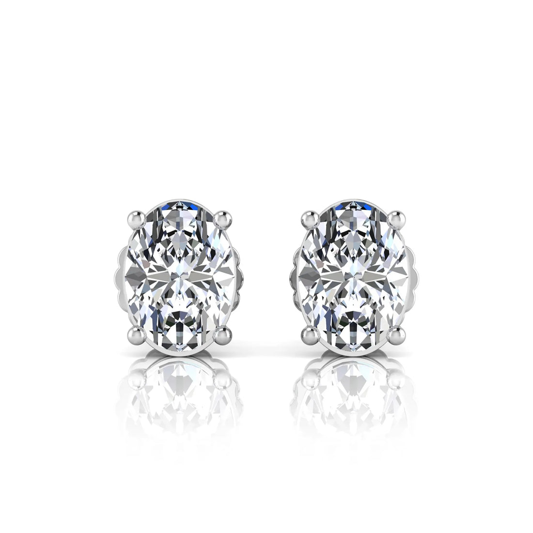 OctaPearl Oval Cut 3.00 ct IGI Certified Lab Grown Diamond Stud Earrings