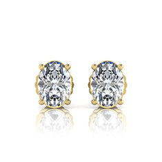OctaPearl Oval Cut 3.00 ct IGI Certified Lab Grown Diamond Stud Earrings - alternate view
