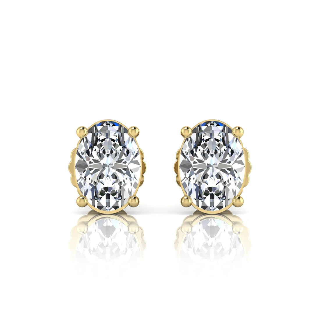 OctaPearl Oval Cut 3.00 ct IGI Certified Lab Grown Diamond Stud Earrings