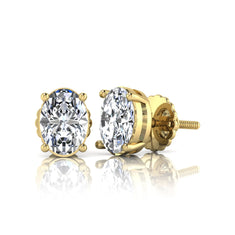 OctaPearl Oval Cut 3.00 ct IGI Certified Lab Grown Diamond Stud Earrings