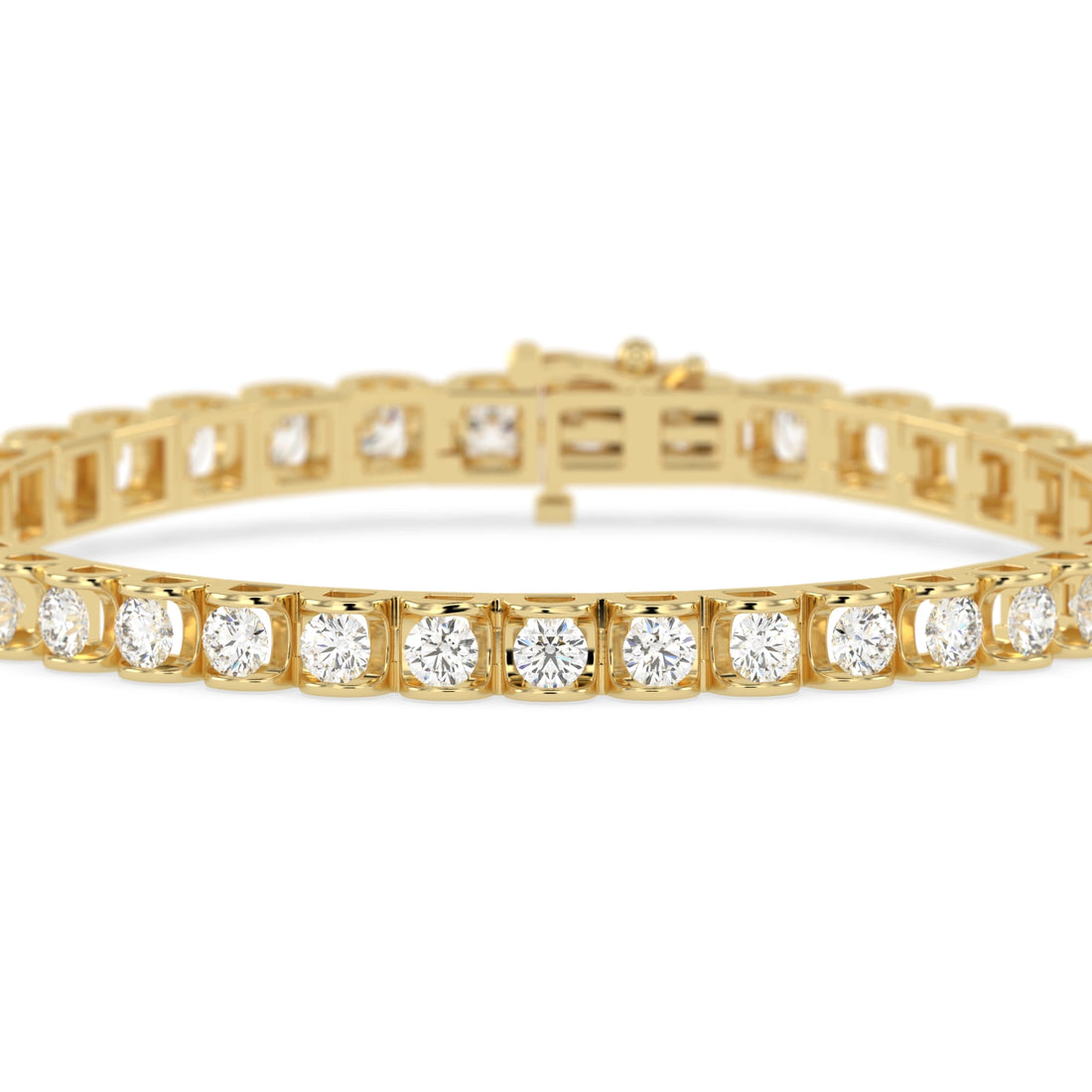 8 CTW Round Cut Lab Grown Diamond Tennis Bracelet - View 2
