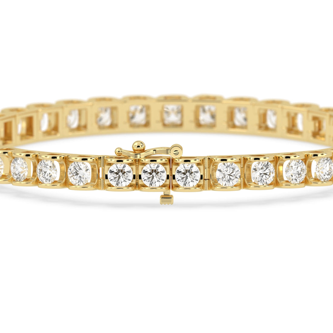 8 CTW Round Cut Lab Grown Diamond Tennis Bracelet - View 4