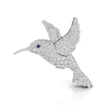 Hummingbird Brooch Vintage CZ Stone