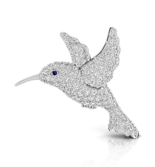 Hummingbird Brooch Vintage CZ Stone