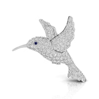 Hummingbird Brooch Vintage CZ Stone