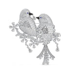 Round & Marquise CZ Stone Love Bird Pin – Fashion Jewelry Accessory