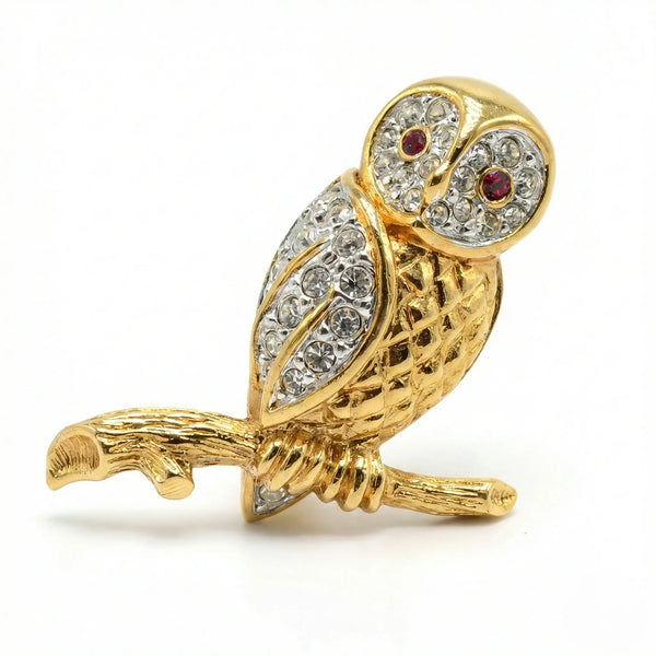 Luxury Owl Moissanite Gold Brooch Pin for Men & Women