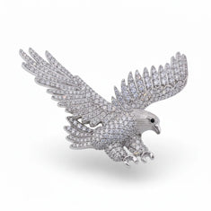 Pave Eagle Brooch Pin – Majestic Bird of Prey Lapel Pin for Men & Women
