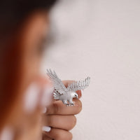 bird of prey brooch
moissanite eagle brooch
statement lapel pin