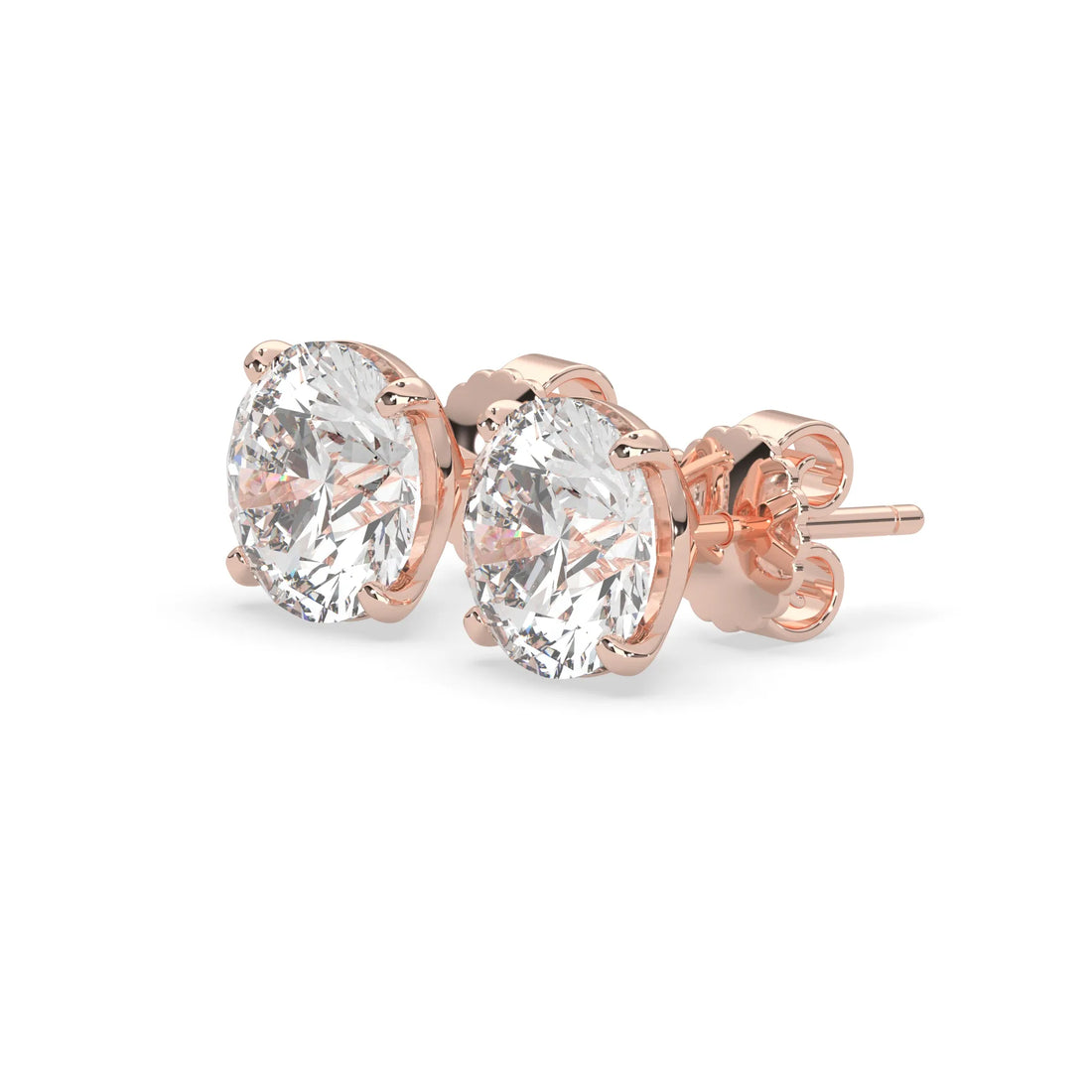 OctaPearl IGI Certified Round Cut Lab Grown Diamond Stud Earrings - 4.00 CTW