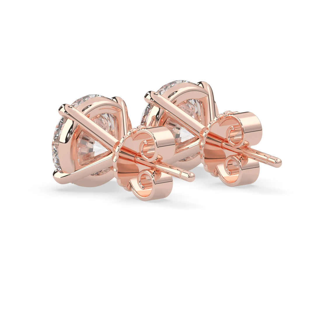 OctaPearl IGI Certified Round Cut Lab Grown Diamond Stud Earrings - 4.00 CTW