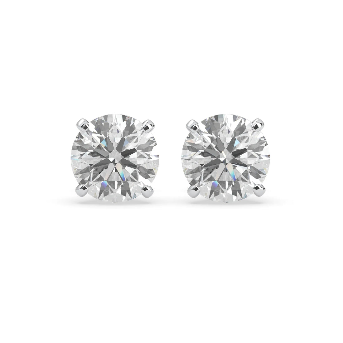 OctaPearl IGI Certified Round Cut Lab Grown Diamond Stud Earrings - 4.00 CTW