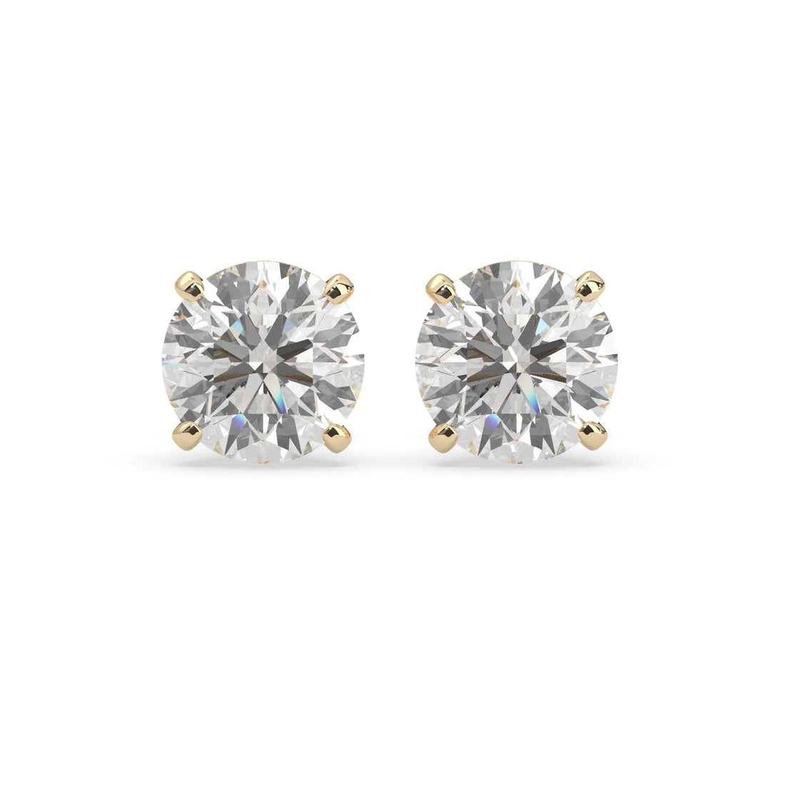 OctaPearl IGI Certified Round Cut Lab Grown Diamond Stud Earrings - 4.00 CTW