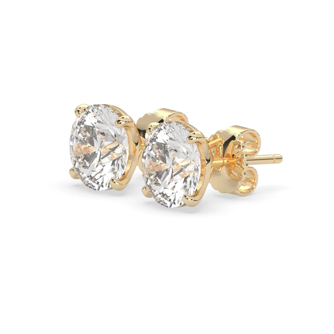OctaPearl IGI Certified Round Cut Lab Grown Diamond Stud Earrings - 4.00 CTW