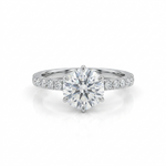 Round Moissanite Halo Pavé Engagement Ring