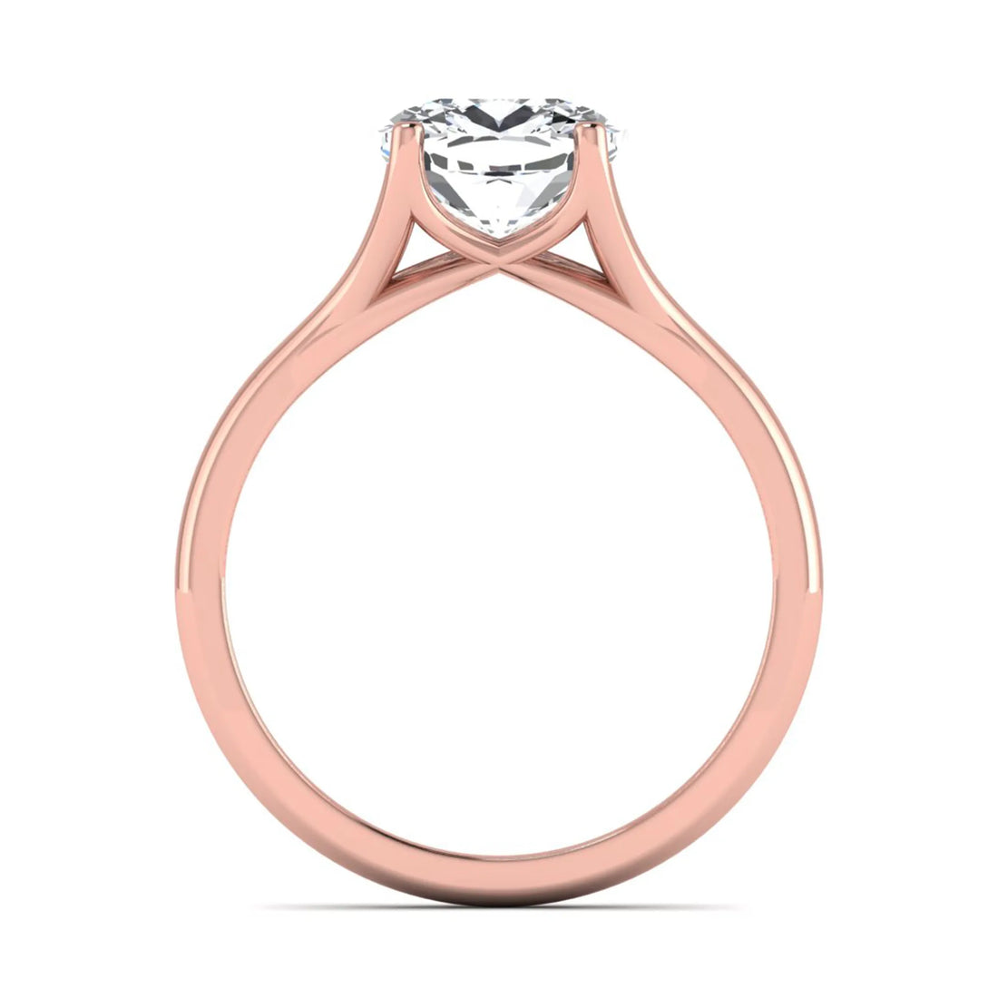 OctaPearl 3 ct Cushion Cut Prong Set Lab Grown Diamond Solitaire Engagement Ring