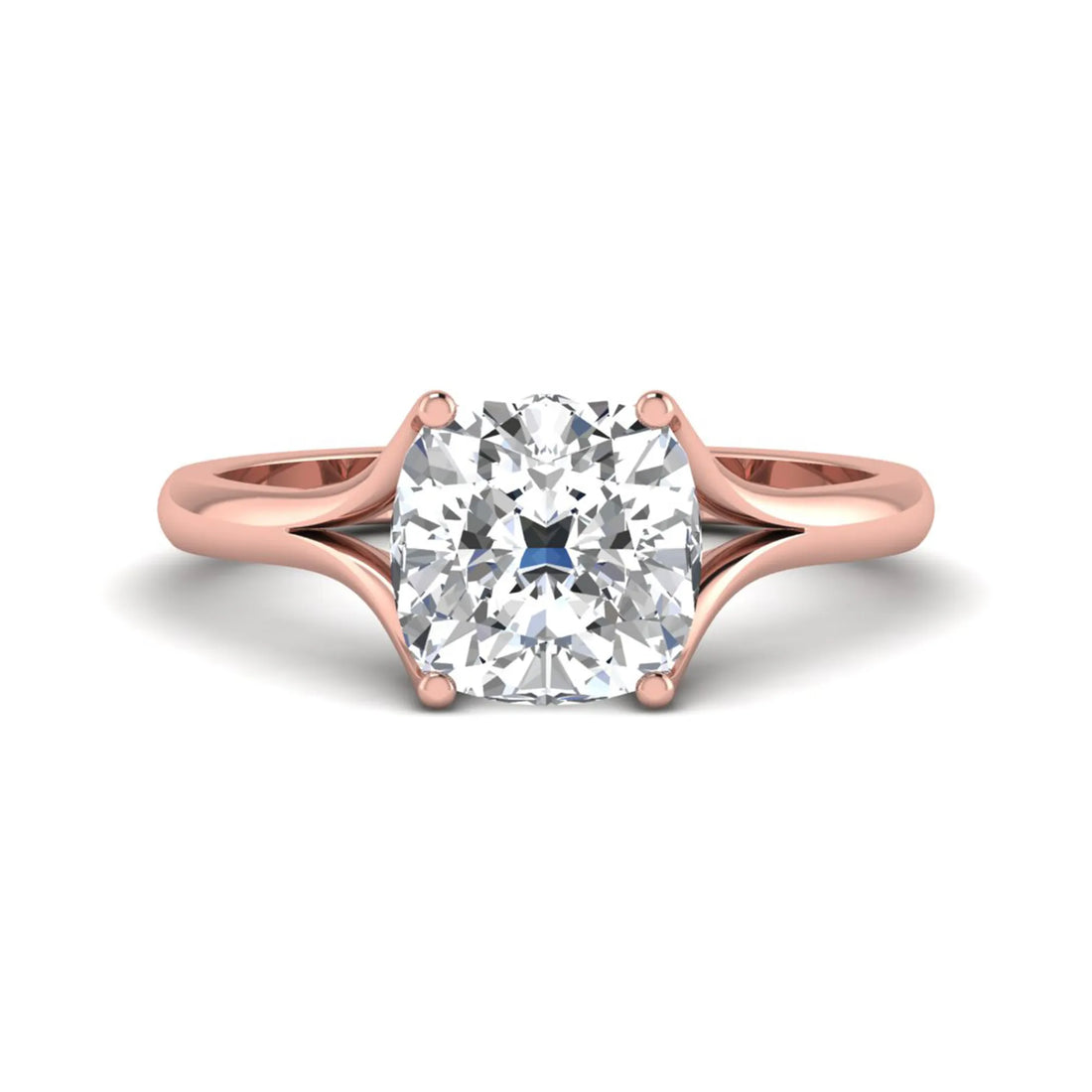 OctaPearl 3 ct Cushion Cut Prong Set Lab Grown Diamond Solitaire Engagement Ring