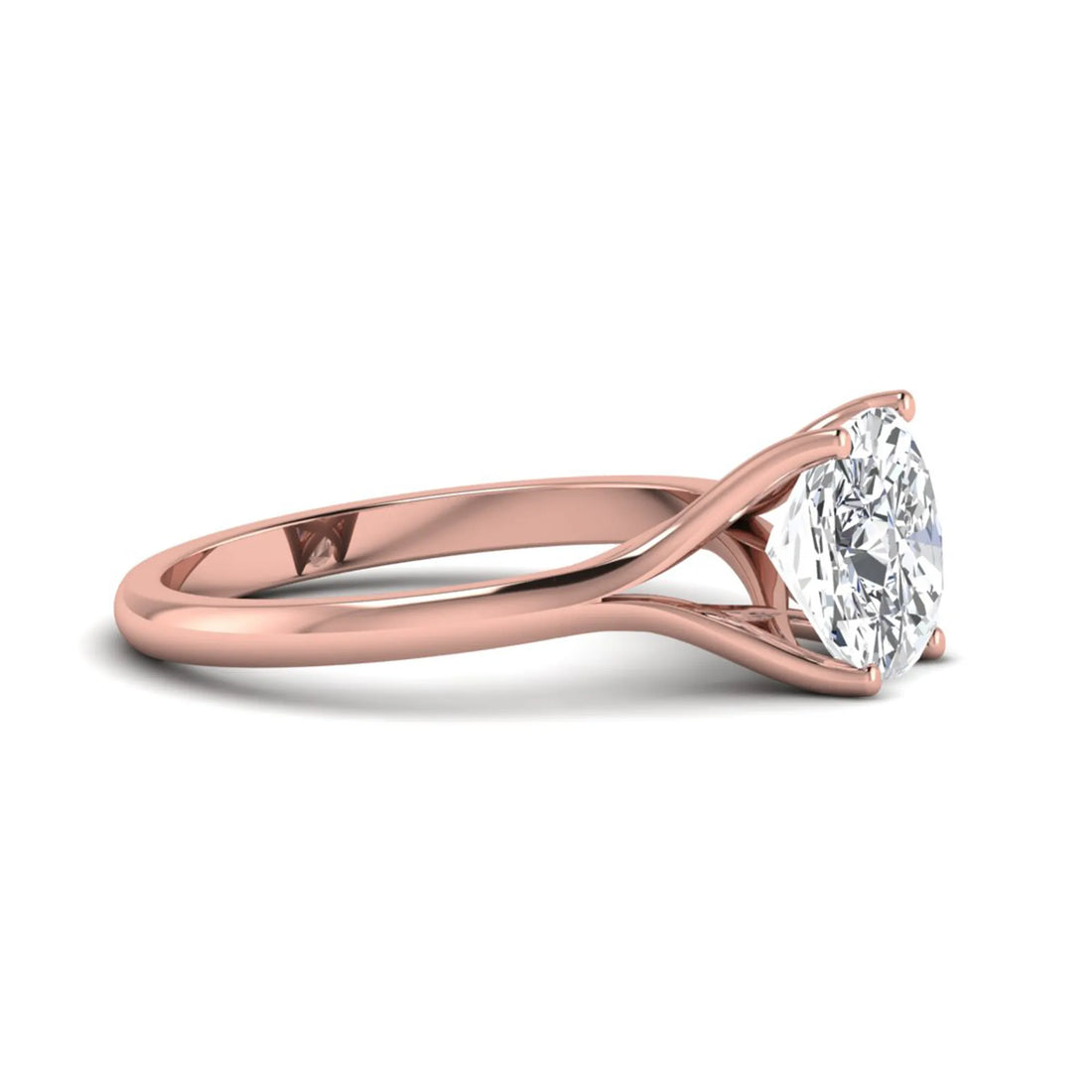OctaPearl 3 ct Cushion Cut Prong Set Lab Grown Diamond Solitaire Engagement Ring