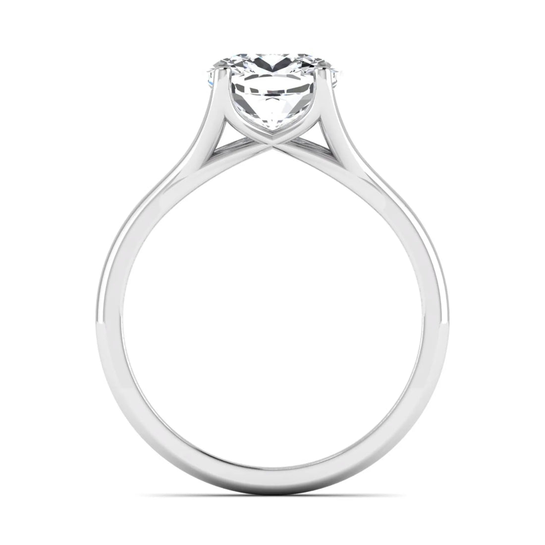 OctaPearl 3 ct Cushion Cut Prong Set Lab Grown Diamond Solitaire Engagement Ring