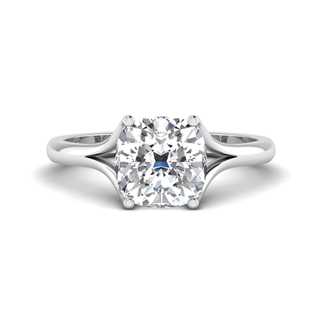 OctaPearl 3 ct Cushion Cut Prong Set Lab Grown Diamond Solitaire Engagement Ring
